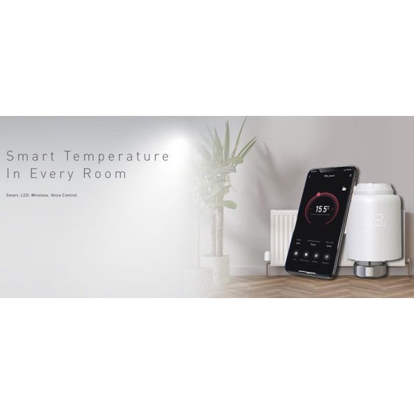 Tellur Smart WiFi Thermostatic Radiator Valve RVSH1 Έξυπνη θερμοστατική βαλβίδα καλοριφέρ με οθόνη LED & WiFi (TLL331441)