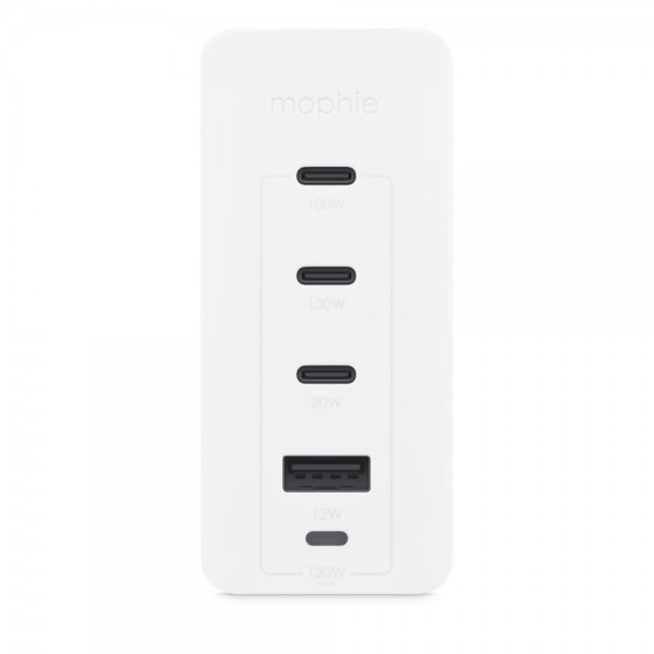 Mophie Speedport 120W 3xUSB-C PD 1xUSB-A GaN Fast Wall Charger Οικιακός φορτιστής 4 θυρών ταχείας φόρτισης ισχύος 120W (λευκός) (409909309)