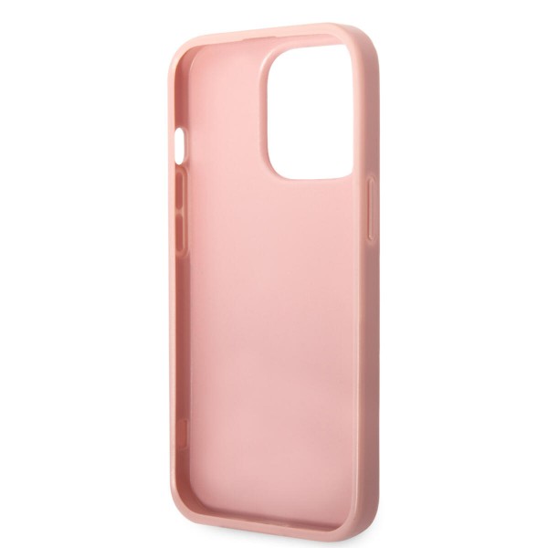 Guess Glitter Flakes Case with Ikonik Patch and Vintage Script Logo Θήκη προστασίας από σιλικόνη – iPhone 14 Pro (Glitter Pink)