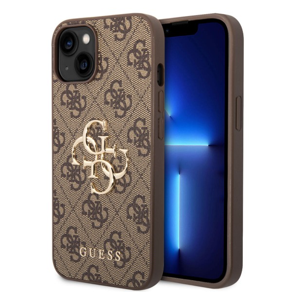 Guess “4G Logo Collection” Hard Case PU Leather Θήκη προστασίας από δερματίνη – iPhone 14 Plus (Καφέ) #GUHCP14M4GMGBR