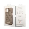 Guess “4G Logo Collection” Script Metal Logo Θήκη προστασίας από δερματίνη – iPhone 14 Plus (Καφέ)