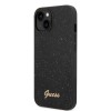 Guess Glitter Flakes Case with Ikonik Patch and Vintage Script Logo Θήκη προστασίας από σιλικόνη – iPhone 14 Plus (Glitter Black) #GUHCP14MHGGSHK