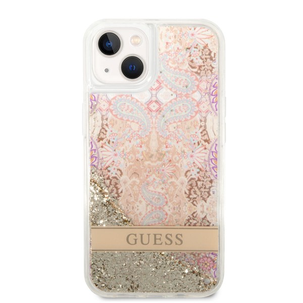 Guess Liquid Glitter Paisley Gold Collection Θήκη προστασίας από σιλικόνη – iPhone 14 Plus (Gold) #GUHCP14MLFLSD