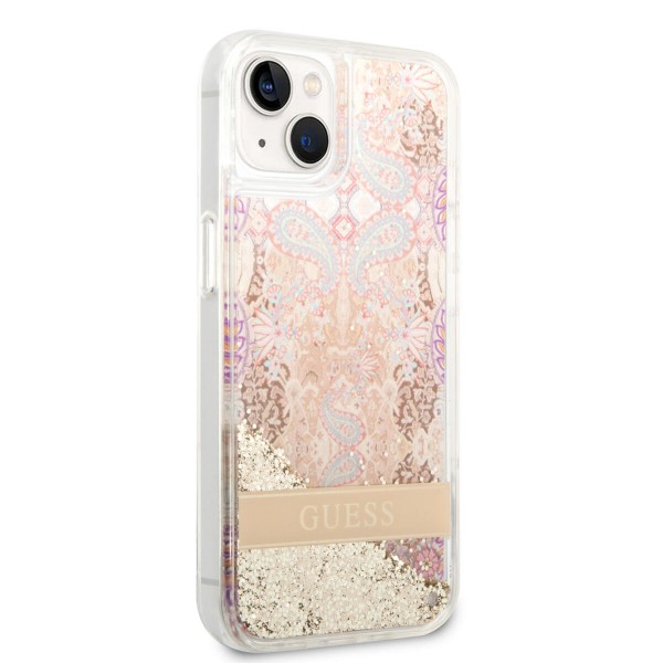 Guess Liquid Glitter Paisley Gold Collection Θήκη προστασίας από σιλικόνη – iPhone 14 Plus (Gold) #GUHCP14MLFLSD