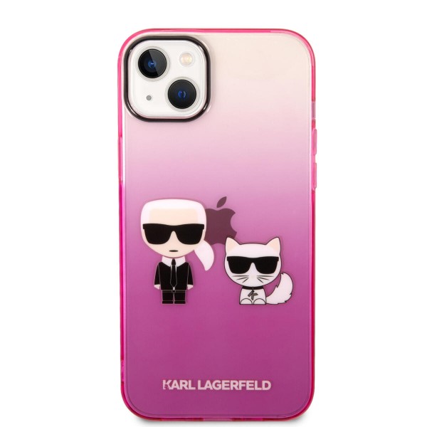 Karl Lagerfeld “Karl & Choupette” Back Cover Case Διάφανη Θήκη προστασίας από Liquid Silicone – iPhone 14 Plus (Pink) #KLHCP14MTGKCP