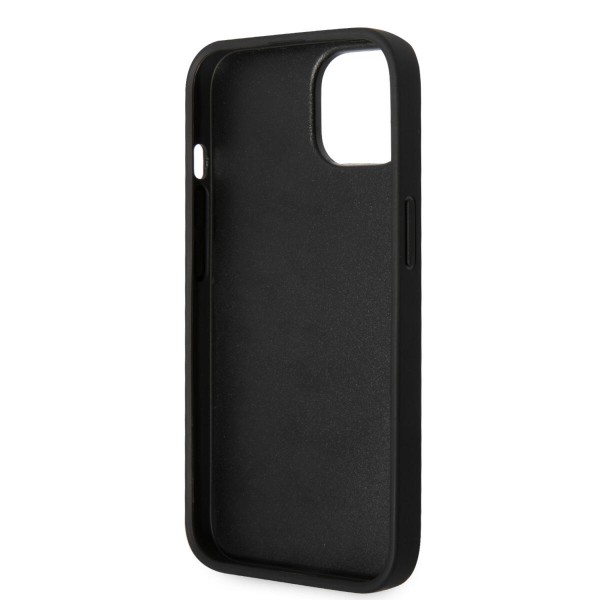 Karl Lagerfeld Glitter Flakes Case with Ikonik Patch and Metal Logo Θήκη προστασίας από σιλικόνη – iPhone 14 (Glitter Black)