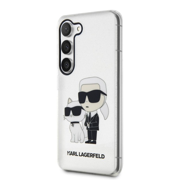 Karl Lagerfeld Transpared Case Karl+Choupette- Θήκη προστασίας απο σιλικόνη -Samsung Galaxy S23 S911 (Clear/Glitter) #KLHCS23SHNKCTGT