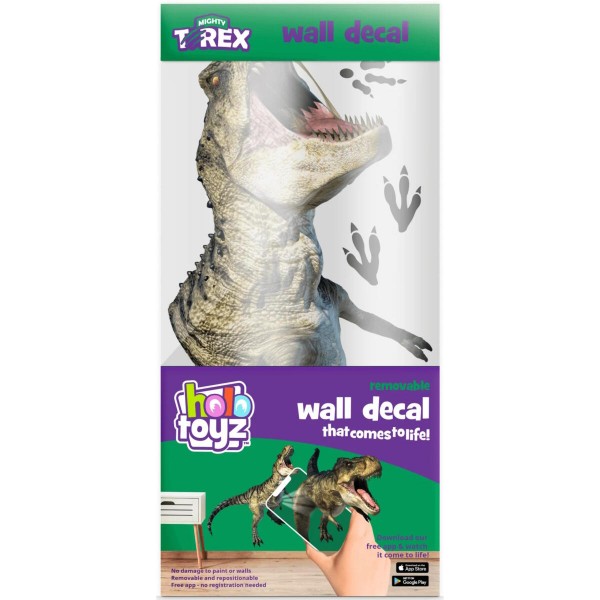 HoloToyz – Mighty T-Rex AR Wall Decals Τεράστιο Αυτοκόλλητο Τοίχου Επαυξημένης πραγματικότητας με εικόνες που ζωντανεύουν σε κινούμενα σχέδια