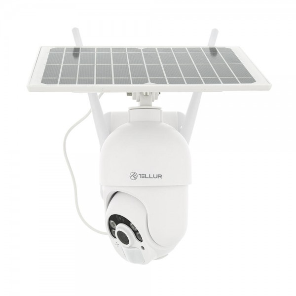 Tellur WiFi Solar Outdoor Camera Έξυπνη IP Κάμερα εξωτερικού χώρου WiFi σε λευκό χρώμα, Solar, P&T, FullHD, 1080p, PIR