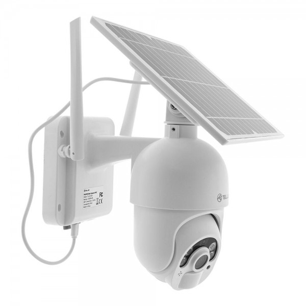 Tellur WiFi Solar Outdoor Camera Έξυπνη IP Κάμερα εξωτερικού χώρου WiFi σε λευκό χρώμα, Solar, P&T, FullHD, 1080p, PIR