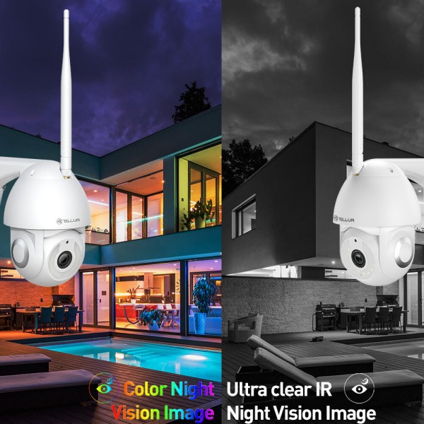 Tellur Smart WiFi Outdoor Camera Έξυπνη IP Κάμερα εξωτερικού χώρου WiFi σε λευκό χρώμα, UltraHD, PTZ, Autotracking, 3MP