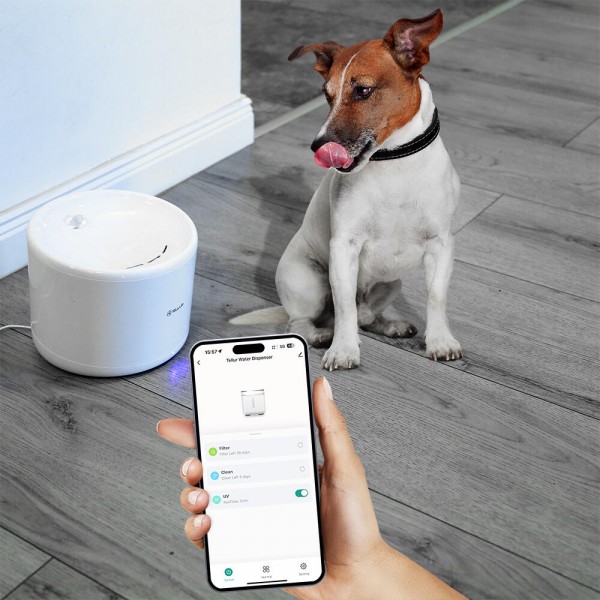 Tellur Smart WiFi Pet Water Dispenser 2L Έξυπνη τηλεχειριζόμενη WiFi Ποτίστρα/Συντριβάνι 2 λίτρων Γάτας/Σκύλου σε χρώμα λευκό