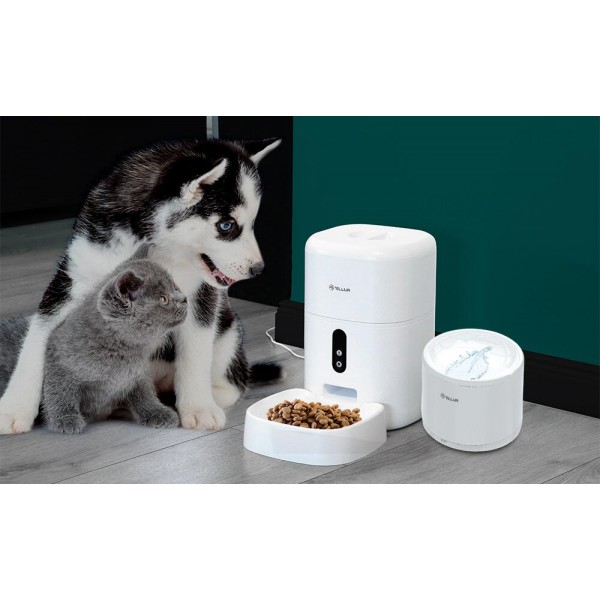 Tellur Smart WiFi Pet Water Dispenser 2L Έξυπνη τηλεχειριζόμενη WiFi Ποτίστρα/Συντριβάνι 2 λίτρων Γάτας/Σκύλου σε χρώμα λευκό