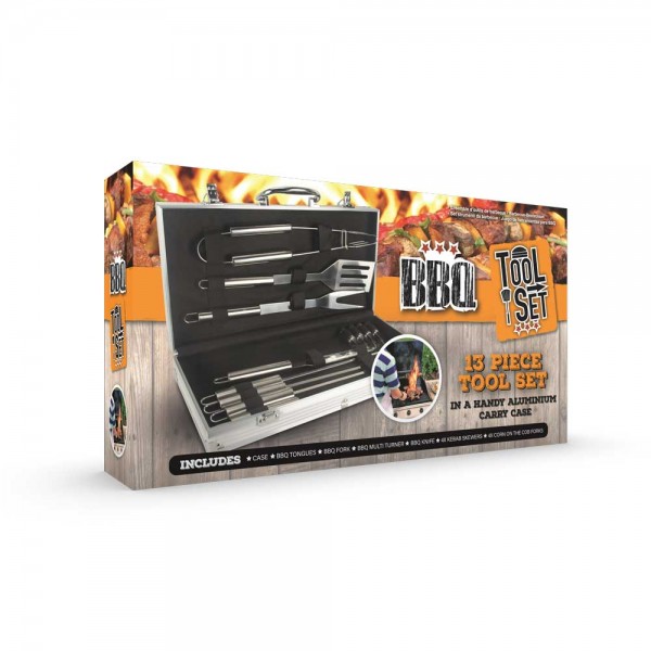 The Source BBQ Tool Set - Ανοξείδωτο σετ εργαλείων Barbeque (13 τεμάχια)