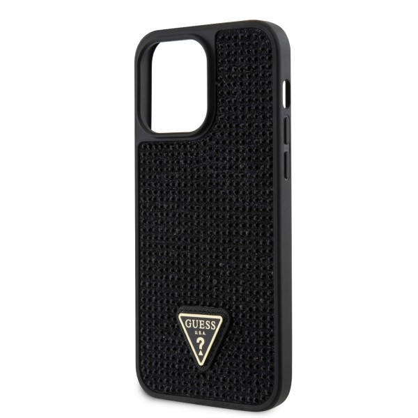 Guess “Rhinestones Triangle Metal Logo Collection” Θήκη προστασίας για iPhone 14 Pro Max Μαυρο #GUHCP14XHDGTPK