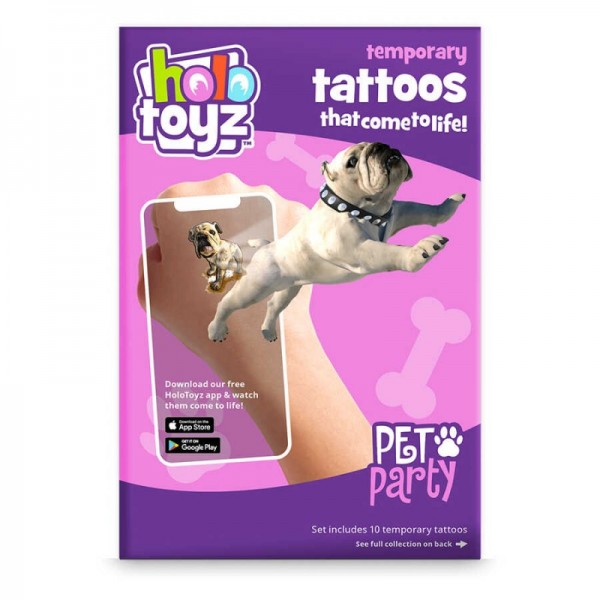 HoloToyz – Pet Party Augmented Reality Τατουάζ Επαυξημένης Πραγματικότητας #HTTA100PetParty