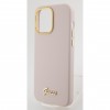 Guess “Vintage Script Gold Logo Collection” Σκληρή Θήκη προστασίας από σιλικόνη – Apple iPhone 15 Pro Ροζ #GUHCP15LSMBSLP