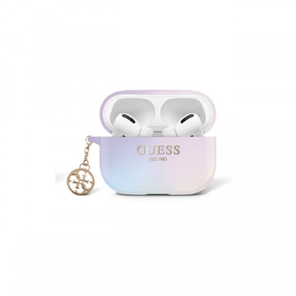 Guess “4G Logo Collection” Charm Θήκη προστασίας απο Σιλικόνη για Apple Airpods Pro με χρυσό κρεμαστό στολίδι (Iridescent Purple) #GUAPHPLIGEU