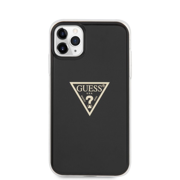 Guess “Metallic Triangle Glitter Logo Collection” Θήκη προστασίας από σιλικόνη – iPhone 11 Pro Max (Black – GUHCN65PCUMPTBK)