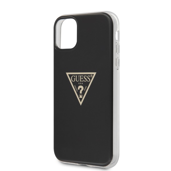 Guess “Metallic Triangle Glitter Logo Collection” Θήκη προστασίας από σιλικόνη – iPhone 11 Pro Max (Black – GUHCN65PCUMPTBK)