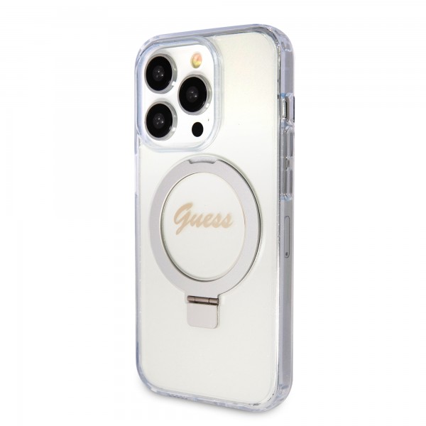 Guess MagSafe Ring Stand Glitter Hard Case Θήκη προστασίας από σιλικόνη – iPhone 15 Pro Max Διάφανη #GUHMP15XHRSGSD