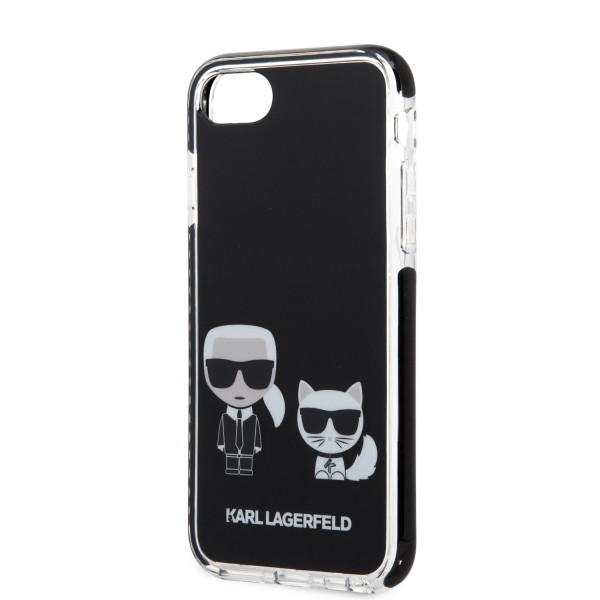 Karl Lagerfeld Ikonik Case “Karl & Choupette” Θήκη προστασίας από σκληρό πλαστικό – iPhone 7/8/SE (Μαύρο – KLHCI8TPEKCK)