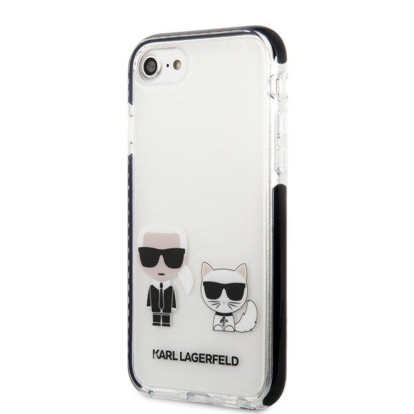 Karl Lagerfeld Ikonik Case “Karl & Choupette” Θήκη προστασίας από σκληρό πλαστικό – iPhone 7/8/SE Λευκό #KLHCI8TPEKCW