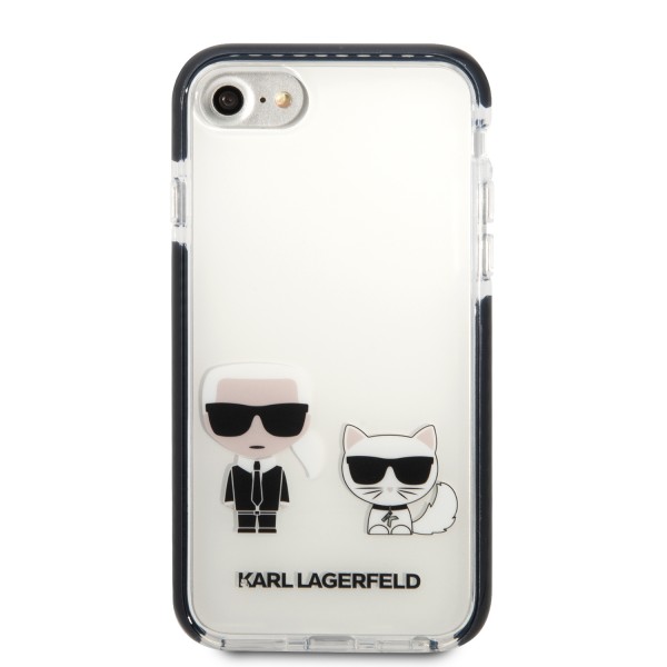 Karl Lagerfeld Ikonik Case “Karl & Choupette” Θήκη προστασίας από σκληρό πλαστικό – iPhone 7/8/SE Λευκό #KLHCI8TPEKCW