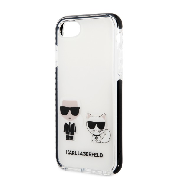 Karl Lagerfeld Ikonik Case “Karl & Choupette” Θήκη προστασίας από σκληρό πλαστικό – iPhone 7/8/SE Λευκό #KLHCI8TPEKCW