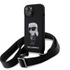 Karl Lagerfeld Crossbody Ikonik Hard Case Θήκη προστασίας από σιλικόνη – iPhone 15 Black #KLHCP15SSCBSKNK