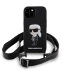 Karl Lagerfeld Crossbody Ikonik Hard Case Θήκη προστασίας από σιλικόνη – iPhone 15 Black #KLHCP15SSCBSKNK