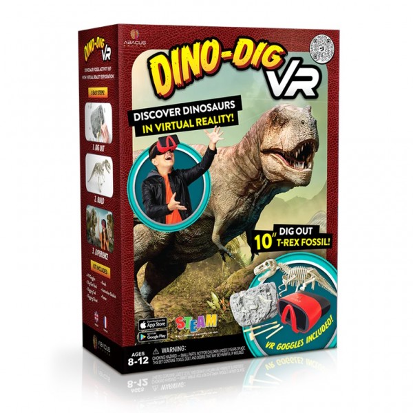 Abacus Brands Dino Dig VR Επιστημονικό σετ εικονικής πραγματικότητας – Πλήρης Αγγλική Έκδοση – Περιλαμβάνει Γυαλιά VR