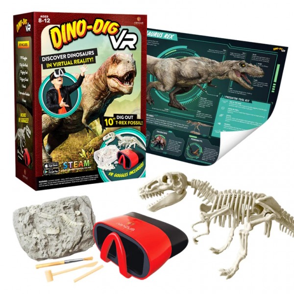 Abacus Brands Dino Dig VR Επιστημονικό σετ εικονικής πραγματικότητας – Πλήρης Αγγλική Έκδοση – Περιλαμβάνει Γυαλιά VR