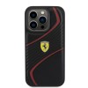 Ferrari Twist Metal Logo Hard Case Θήκη προστασίας από δερματίνη – iPhone 15 Pro Black #FEHCP15LPTWK