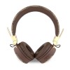 Guess “4G Logo” Over Ear Bluetooth Headphones Ακουστικά Over Ear από δερματίνη με μεταλλικό Logo Brown #GUBH704GEMW