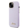 Guess Glitter Full Wrapped Glossy Case with Vintage Script Logo Θήκη προστασίας από σιλικόνη – iPhone 15 Glitter Lilac #GUHCP15SPGMCSL