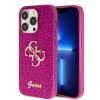 Guess Fixed Glitter 4G Logo Case Θήκη προστασίας από σιλικόνη – iPhone 15 Pro Max Purple  #GUHCP15XHG4SGU