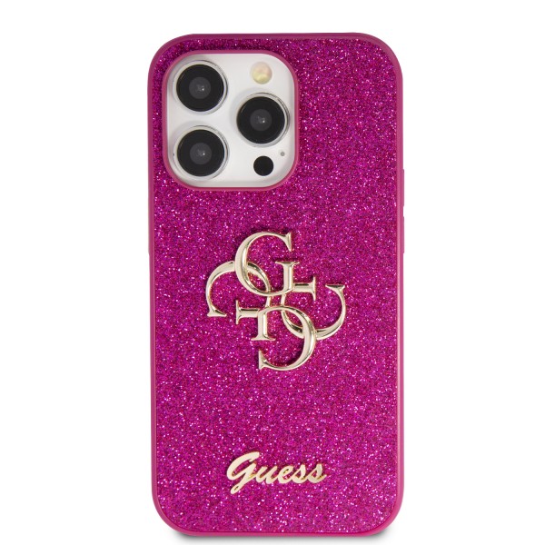 Guess Fixed Glitter 4G Logo Case Θήκη προστασίας από σιλικόνη – iPhone 15 Pro Max Purple  #GUHCP15XHG4SGU