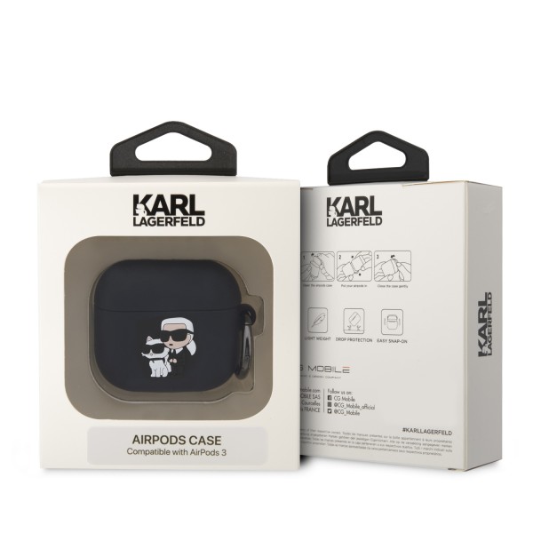 Karl Lagerfeld 3D Logo NFT Karl’s Head Θήκη προστασίας από σιλικόνη – Apple AirPods 3 (Black – KLA3RUNKC)