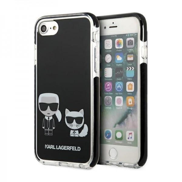 Karl Lagerfeld Ikonik Case “Karl & Choupette” Θήκη προστασίας από σκληρό πλαστικό – iPhone 7/8/SE (Μαύρο – KLHCI8TPEKCK)