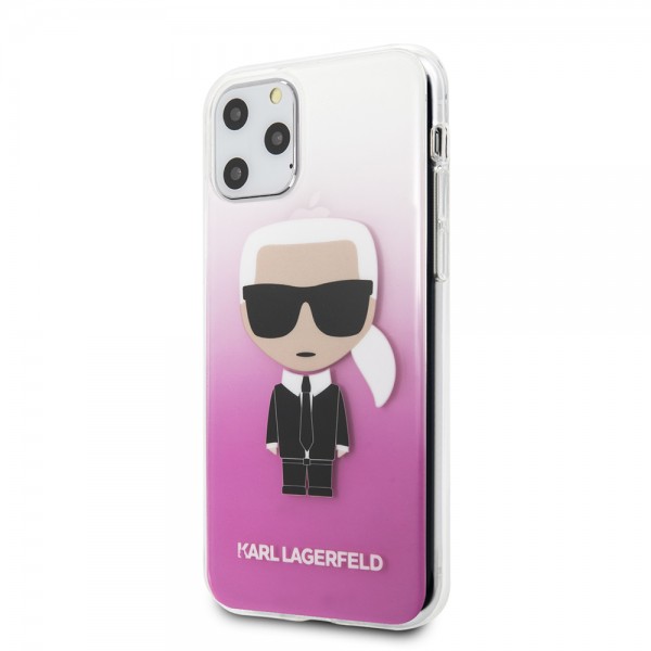 Karl Lagerfeld Ikonik Gradient Transparent Case Θήκη προστασίας από σιλικόνη – iPhone 11 Pro (Clear / Gradient Pink)