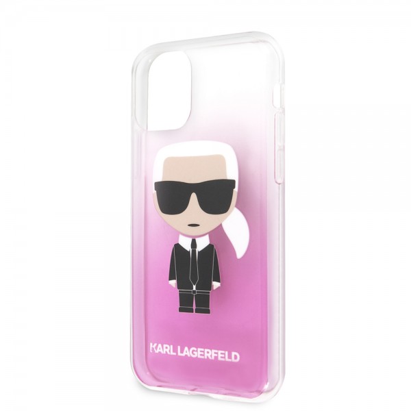 Karl Lagerfeld Ikonik Gradient Transparent Case Θήκη προστασίας από σιλικόνη – iPhone 11 Pro (Clear / Gradient Pink)