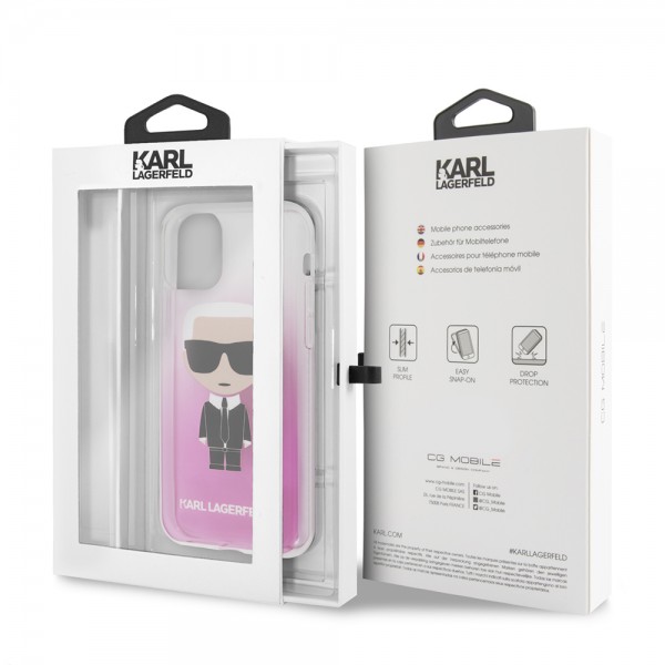 Karl Lagerfeld Ikonik Gradient Transparent Case Θήκη προστασίας από σιλικόνη – iPhone 11 Pro (Clear / Gradient Pink)