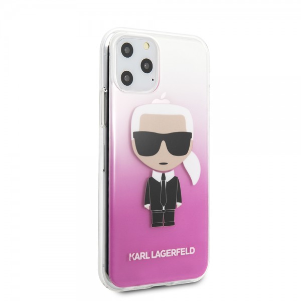 Karl Lagerfeld Ikonik Gradient Transparent Case Θήκη προστασίας από σιλικόνη – iPhone 11 Pro (Clear / Gradient Pink)