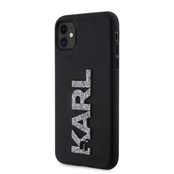 Karl Lagerfeld “Karl 3D Logo Glitter Cover” Hard Case Θήκη προστασίας από σιλικόνη – iPhone 11 (Glitter / Black – KLHCN613DMBKCK)