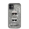 Karl Lagerfeld Liquid Glitter Case 2 Heads Θήκη προστασίας – iPhone 11 (Black/Glitter Silver – KLHCN61KCGLSL)