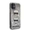 Karl Lagerfeld Liquid Glitter Case 2 Heads Θήκη προστασίας – iPhone 11 (Black/Glitter Silver – KLHCN61KCGLSL)