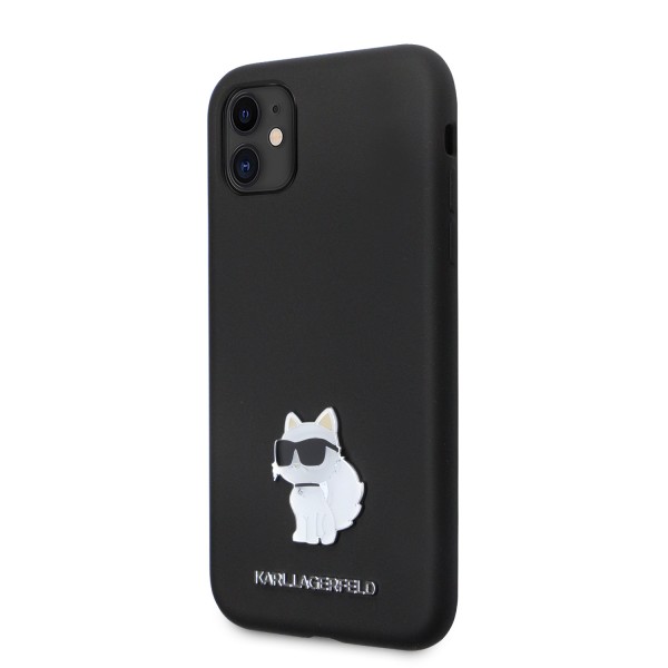 Karl Lagerfeld Choupette Metal Pin Hard Case Θήκη προστασίας από σιλικόνη  – iPhone 11 (Black – KLHCN61SMHCNPK)