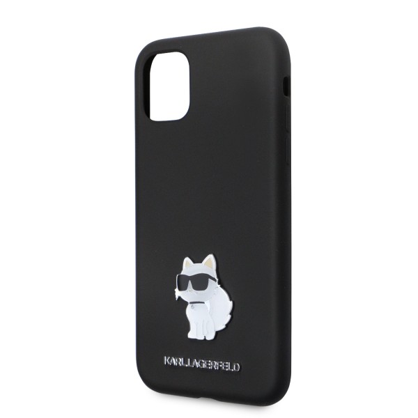 Karl Lagerfeld Choupette Metal Pin Hard Case Θήκη προστασίας από σιλικόνη  – iPhone 11 (Black – KLHCN61SMHCNPK)