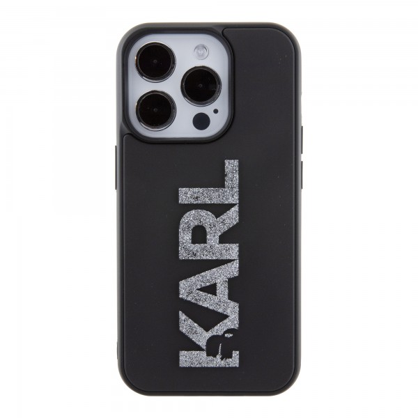 Karl Lagerfeld “Karl 3D Logo Glitter Cover” Hard Case Θήκη προστασίας από σιλικόνη – iPhone 15 Pro Glitter / Black #KLHCP15L3DMBKCK